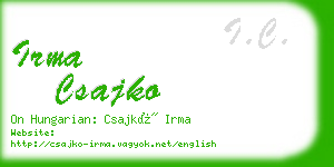 irma csajko business card